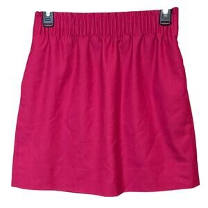 J.Crew Hot Pink Silk Blend Pull-On Mini Skirt Women’s Size 2